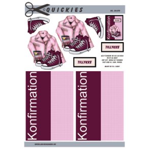 3D klippeark - Konfirmation, lyser�d jakke, sneakers & mobiltelefon