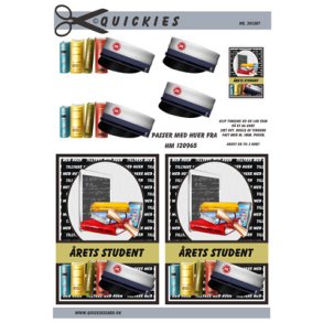 3D klippeark - Student, sort baggrund og mrkebl HTX hue