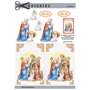 3D klippeark - Jul, Bibelsk motiv med Jesusbarnet & Maria