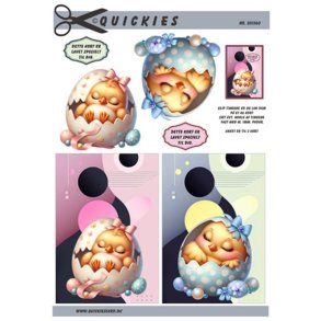 3D klippeark - Pske, sde pskekyllinger sover i pyntede ggeskaller