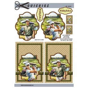 3D klippeark - Golf, kvindelig og mandlig golfspiller p� hvert sit kort