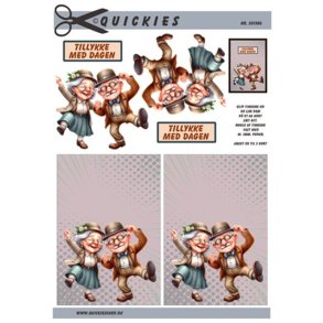 3D klippeark - Glade pensionister tager en svingom