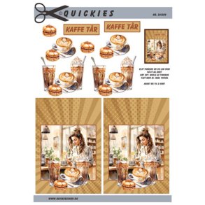 3D klippeark - Kaffe & kage