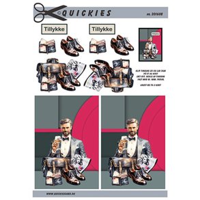 3D klippeark - Tj & Sko, Herremotiv m/gentleman i smoking