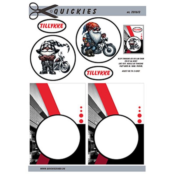 3D klippeark - Sjove &amp; seje �ldre Bikere