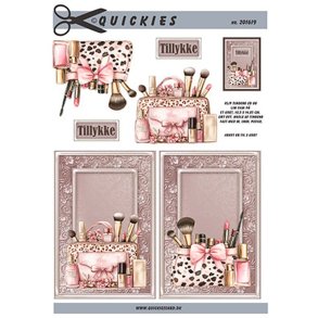 3D klippeark - T�j & Sko, Makeup, sminke, parfume i pink farver