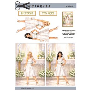 3D klippeark - Konfirmation. Piger i kirken