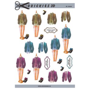 3D klippeark - Konfirmation. Drenget�j - herret�j