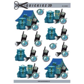 3D klippeark - Fritid, Telttur ud i det bl�