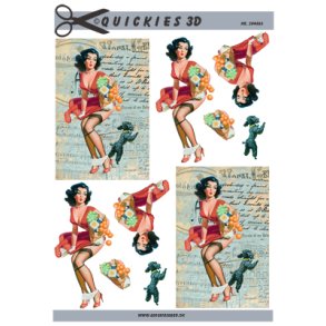 3D klippeark - Pinup pige, der taber indkb & tj