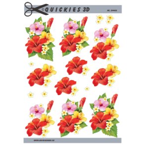 3D klippeark - Blomster. Smukke hawaii blomster