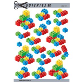 3D klippeark - B�rnemotiv, byggeklodser, lego