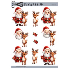 3D klippeark - Jul, Julemand & rensdyr