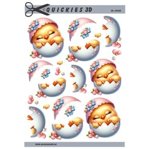 3D klippeark - Pske, nuttet pskekylling tager en lur i ggeskallen