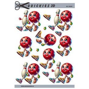 3D klippeark - Fritid, glad bowlingkugle & kegle p� tur