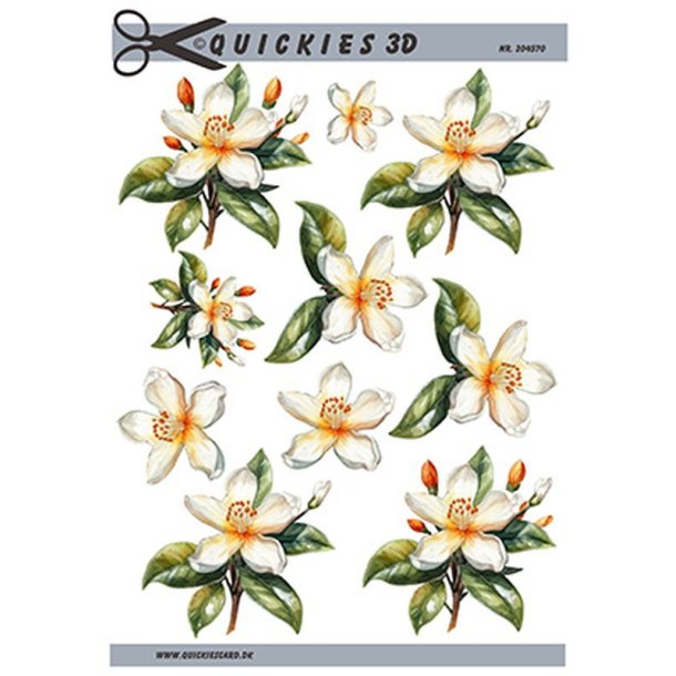 3D klippeark - Blomster. Smukke bleblomster