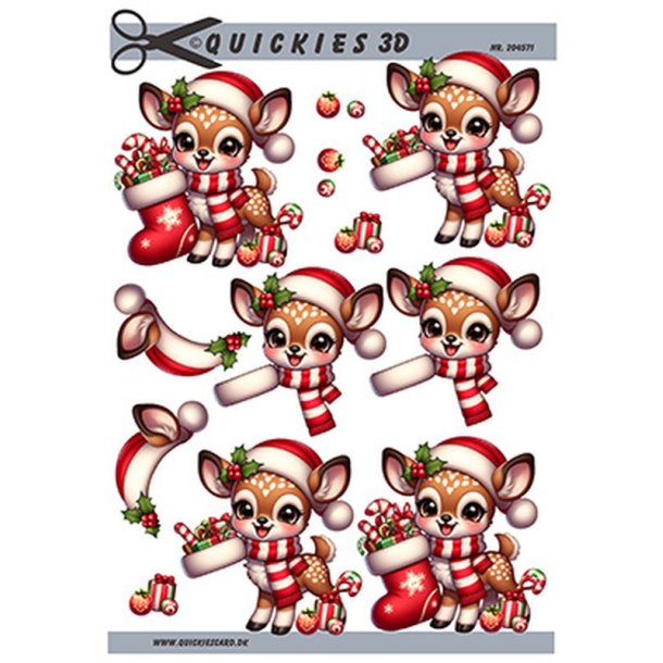 3D klippeark - Jul, bambi &amp; julesok