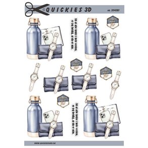 3D klippeark - Herrekort til Verdens bedste Far, pung, ur, mobil, termoflaske, kalender