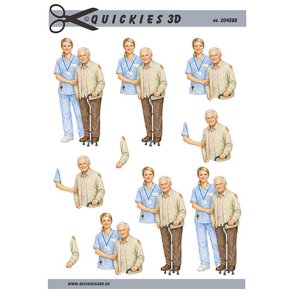 3D klippeark - Job, Hjemmehj�lper/Sosu assistent m/�ldre herre