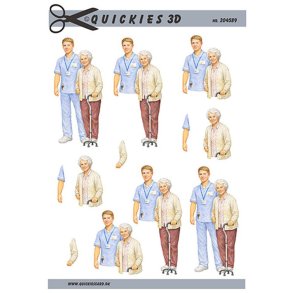 3D klippeark - Job, Hjemmehj�lper/Sosu assistent m/�ldre dame
