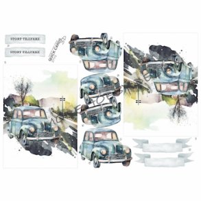 3D klippeark - Veteranbil p� vej i flot 