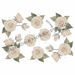 3D klippeark - Smukke hvide roser
