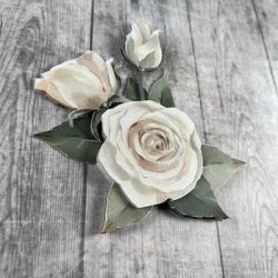 3D klippeark - Smukke hvide roser