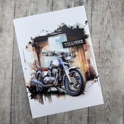3D klippeark - Flot bl motorcykel