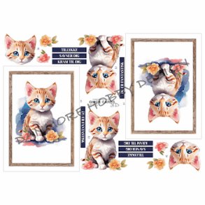 3D klippeark - Sd lille rd kattekilling