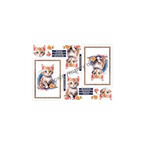 3D klippeark - Sd lille rd kattekilling