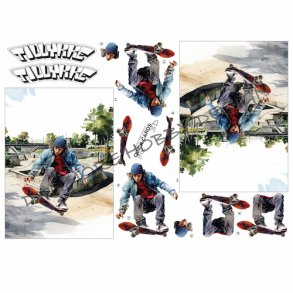 3D klippeark - skater, skateboard