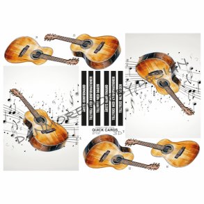 3D klippeark - Musik, spansk guitar & konfirmationstekster