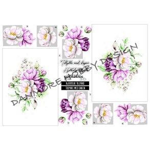 3D klippeark - Smuk pink blomstersymfoni