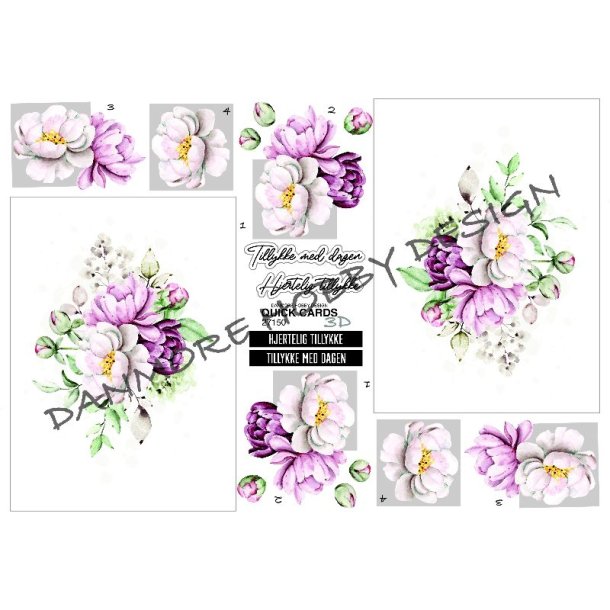 3D klippeark - Smuk pink blomstersymfoni