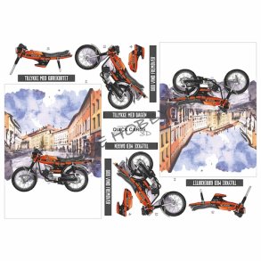 3D klippeark - Smart r�d PUCH knallert