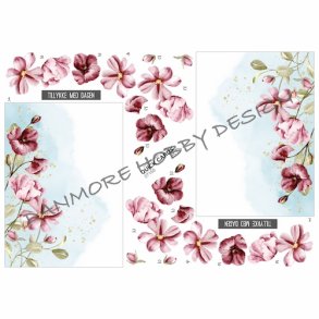 3D klippeark - Smukke rosafarvede blomster