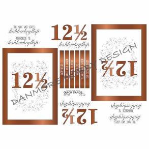 3D klippeark - Kobberbryllup, Invitation/Tillykke motiv til kort