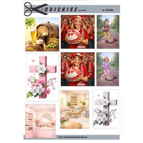 Klippeark - 9 sm� motiver til scrap; �l, fodbold, b�rn, kors, kondolance