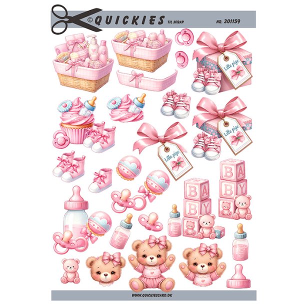 3D klippeark - Baby &amp; Barned�b; Sm� lyser�de motiver