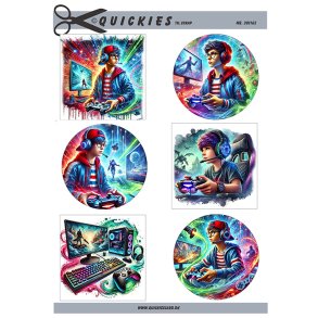 Klippeark - 6 sm� motiver med gamer drenge 