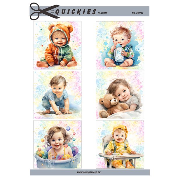Klippeark - 6 motiver til scrap; s�de sm� piger og drenge
