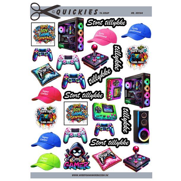Klippeark - Sm� motiver med gamer udstyr