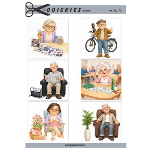 Klippeark - 6 motiver til scrap; �ldre mennesker der hygger sig