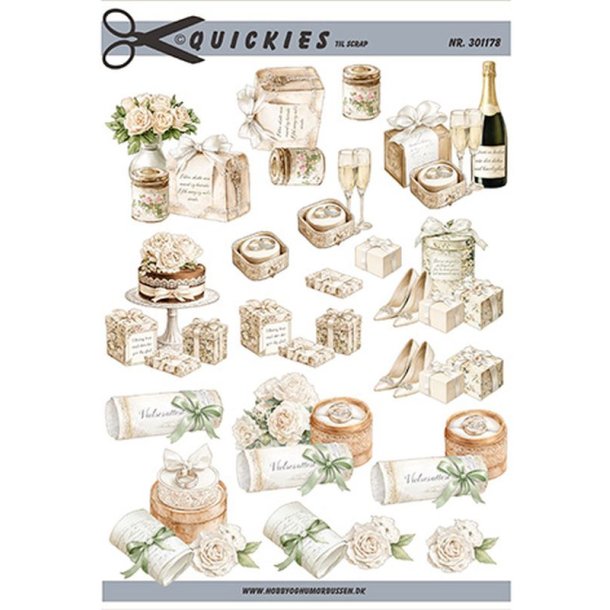 3D klippeark - Bryllup, sm� motiver til kort eller scrap