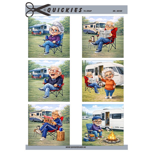 Klippeark - 6 motiver til scrap; Pensionister p� camping