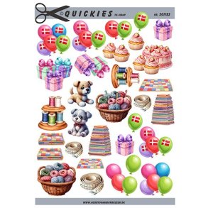 3D klippeark - Festlige sm� motiver til de kreative; garnkurv, sytr�d, patchwork, m�leb�nd, gaver & balloner
