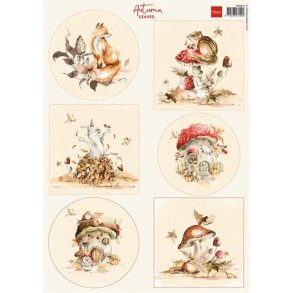 Klippeark - Sknne efterrsbilleder fra Marianne Design VK9613, rv, svampe, grvling