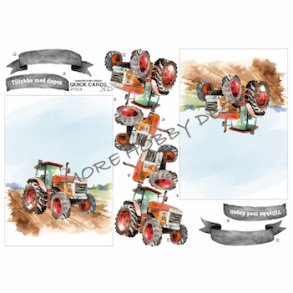 3D klippeark - R�d traktor i marken