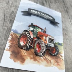 3D klippeark - Rd traktor i marken