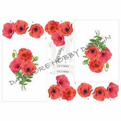 3D klippeark - Flotte r�de valmuer